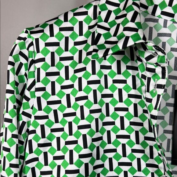 The Limited Green and White Geometric Dress - Picture 2 of 8